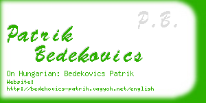 patrik bedekovics business card